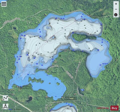 Big Muskellunge Lake depth contour Map - i-Boating App - Satellite
