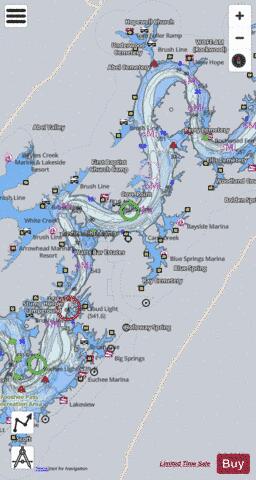Watts Bar Second depth contour Map - i-Boating App - Satellite