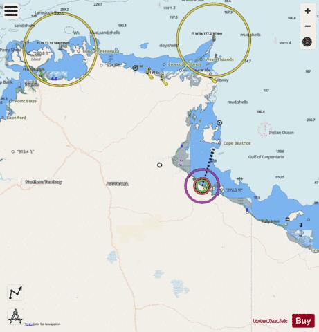 Australia - Gulf of Carpentaria to Bathurst Island Marine Chart - Nautical Charts App - Streets