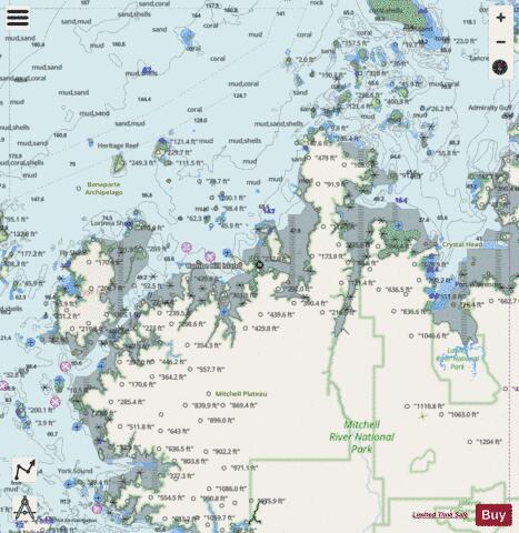 Australia - Western Australia - Admiralty Gulf to York Sound Marine Chart - Nautical Charts App - Streets