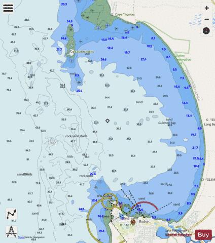 Australia - South Australia - Robe including Guichen Bay Marine Chart - Nautical Charts App - Streets