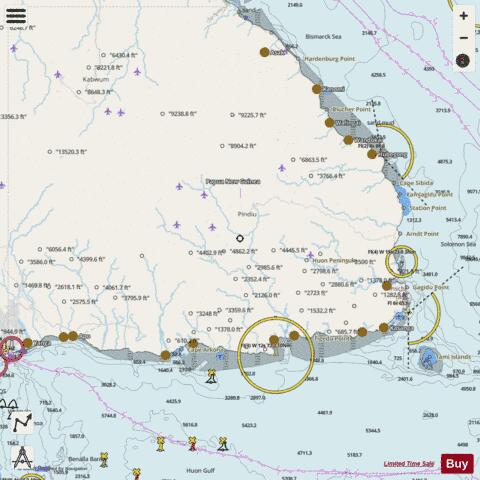Papua New Guinea - North East Coast - Lae to Vitiaz Strait Marine Chart - Nautical Charts App - Streets