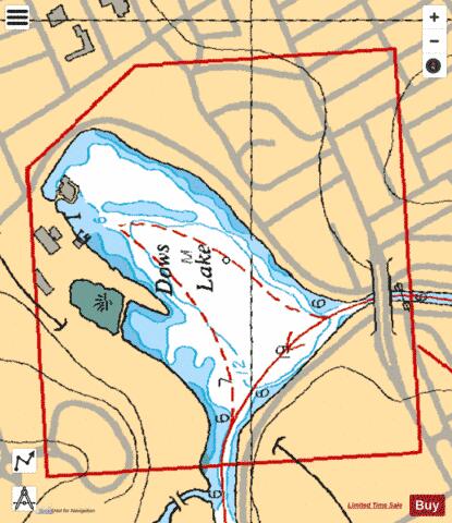 DOWS LAKE,NU Marine Chart - Nautical Charts App - Streets