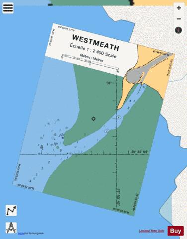 WESTMEATH Marine Chart - Nautical Charts App - Streets