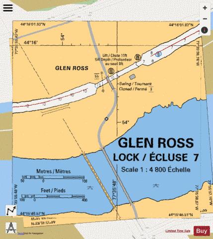 GLEN ROSS LOCK / �CLUSE 7 Marine Chart - Nautical Charts App - Streets