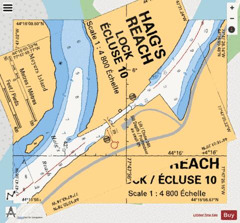 HAIG'S REACH LOCK / ÉCLUSE 10 Marine Chart - Nautical Charts App - Streets