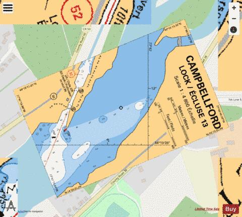 CAMPBELLFORD LOCK / �CLUSE 13 Marine Chart - Nautical Charts App - Streets