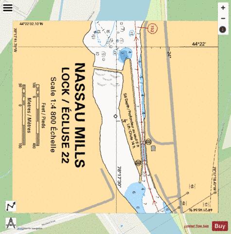 NASSAU MILLS LOCK/�CLUSE 22 Marine Chart - Nautical Charts App - Streets