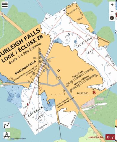 BURLEIGH FALLS Marine Chart - Nautical Charts App - Streets