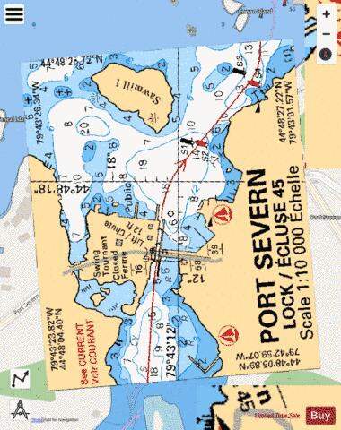 PORT SEVERN LOCK / ÉCLUSE 45 Marine Chart - Nautical Charts App - Streets