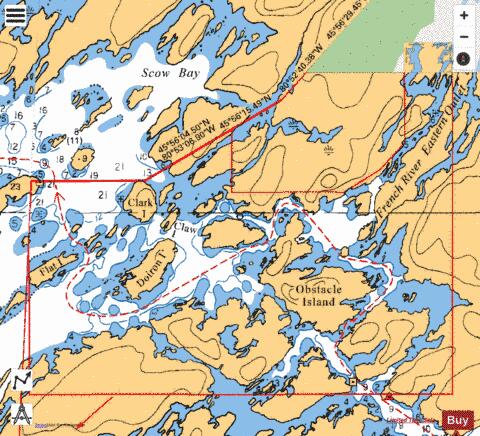 OBSTACLE ISLAND TO/À GATEWAY ISLANDS Marine Chart - Nautical Charts App - Streets