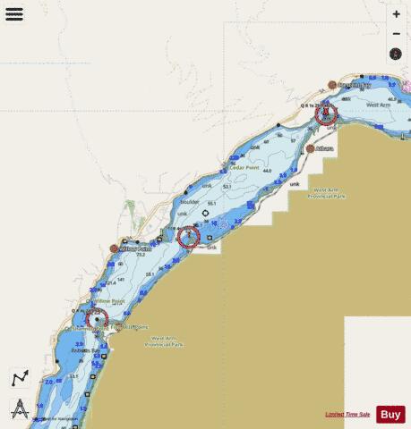 WEST ARM KOOTENAY LAKE NINE MILE NARROWS TO FIVE MILE POINT Marine Chart - Nautical Charts App - Streets