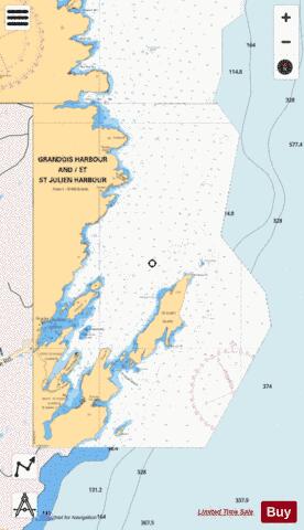 GRANDOIS HARBOUR AND/ET ST JULIEN HARBOUR Marine Chart - Nautical Charts App - Streets