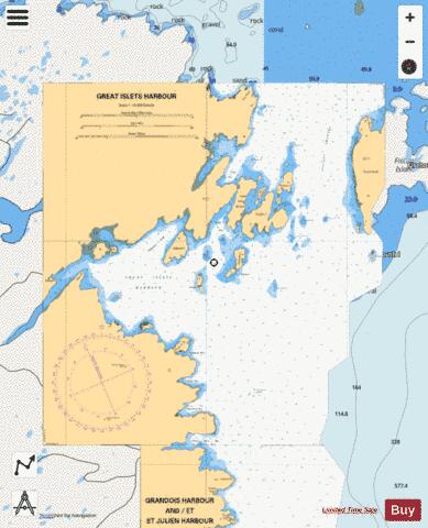 GREAT ISLETS HARBOUR Marine Chart - Nautical Charts App - Streets