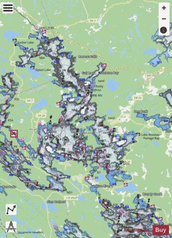 LAKE ROSSEAU AND/ET LAKE JOSEPH,NU Marine Chart - Nautical Charts App - Streets