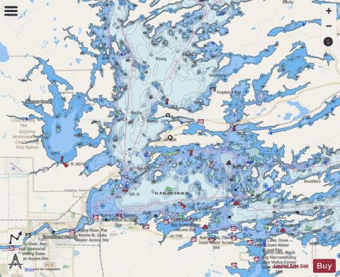 FORT FRANCES TO/À HOSTESS ISLAND AND/ET SANDPOINT ISLAND Marine Chart - Nautical Charts App - Streets