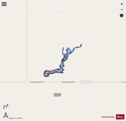 Heningers Reservoir Lake depth contour Map - i-Boating App - Streets