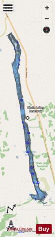 Chain Lakes Reservoir depth contour Map - i-Boating App - Streets