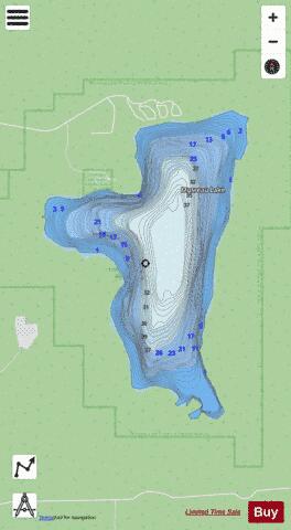 Musreau Lake depth contour Map - i-Boating App - Streets