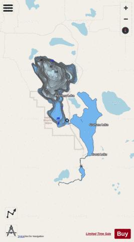 Peerless Lake depth contour Map - i-Boating App - Streets
