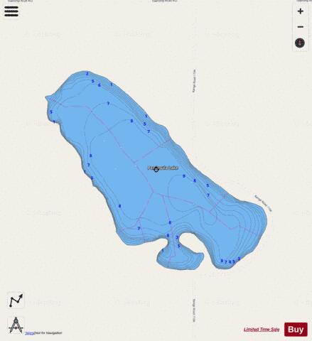 Peninsula Lake depth contour Map - i-Boating App - Streets