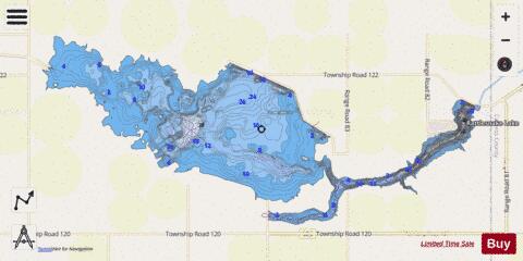 RattleSnake Reservoir depth contour Map - i-Boating App - Streets