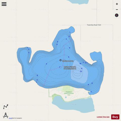 Saskatoon Lake depth contour Map - i-Boating App - Streets