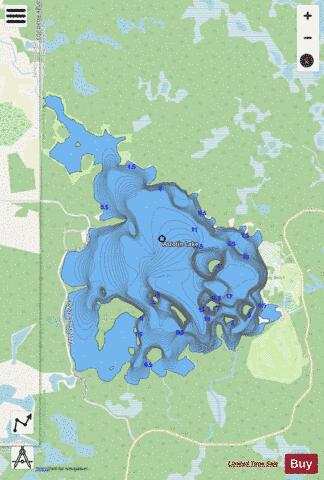 Astotin Lake depth contour Map - i-Boating App - Streets