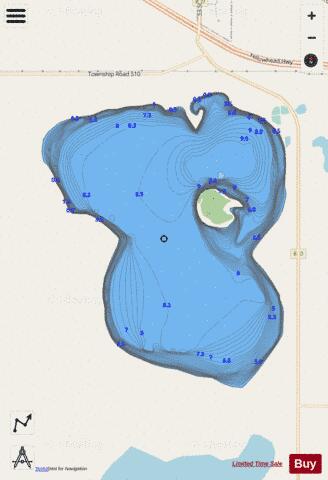 Birch Lake North Bay depth contour Map - i-Boating App - Streets