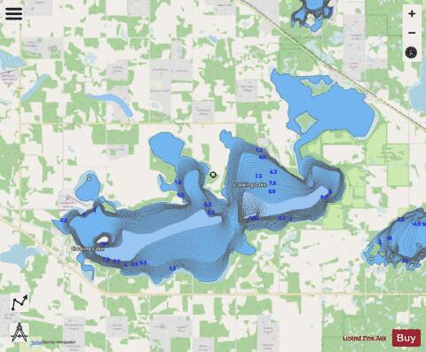Cooking Lake depth contour Map - i-Boating App - Streets