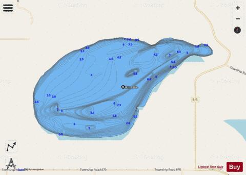 Dakin Lake depth contour Map - i-Boating App - Streets