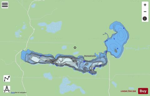 Fawcett Lake depth contour Map - i-Boating App - Streets