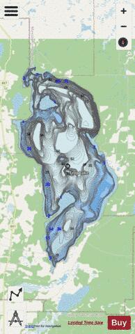 Frog Lake depth contour Map - i-Boating App - Streets