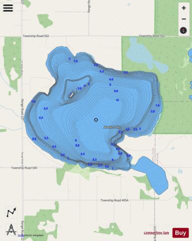 Joseph Lake depth contour Map - i-Boating App - Streets