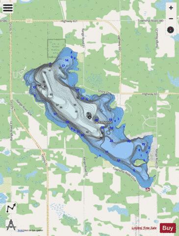 Lac la Nonne depth contour Map - i-Boating App - Streets