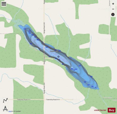 Magee Lake depth contour Map - i-Boating App - Streets