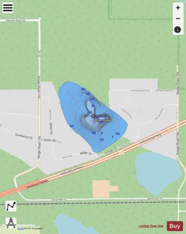 Millers Lake depth contour Map - i-Boating App - Streets