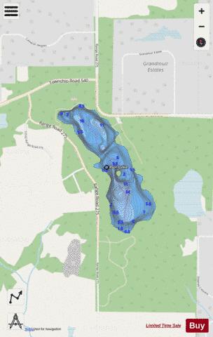 Muir Lake depth contour Map - i-Boating App - Streets