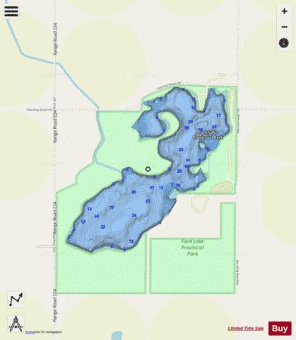 Park Lake depth contour Map - i-Boating App - Streets