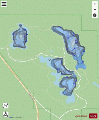 Pierre Greys Lakes depth contour Map - i-Boating App - Streets