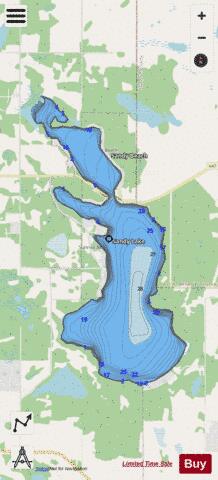 Sandy Lake depth contour Map - i-Boating App - Streets