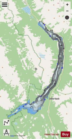 Spray Lakes Reservoir depth contour Map - i-Boating App - Streets