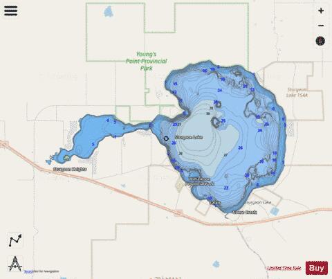 Sturgeon Lake depth contour Map - i-Boating App - Streets