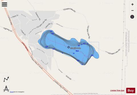 103 Mile Lake depth contour Map - i-Boating App - Streets