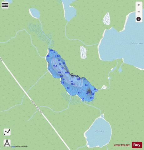 Shoal Lakes #2 depth contour Map - i-Boating App - Streets