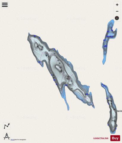Ethan Lake depth contour Map - i-Boating App - Streets