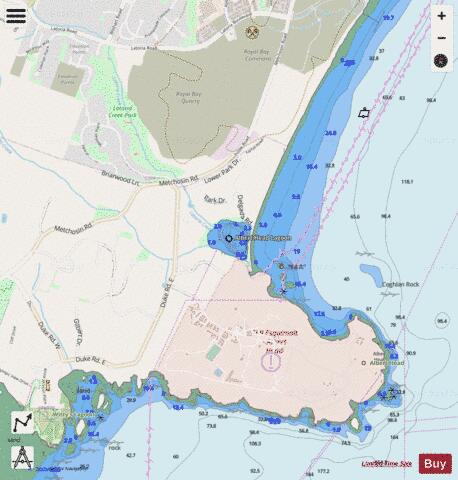 Albert Head Lagoon depth contour Map - i-Boating App - Streets