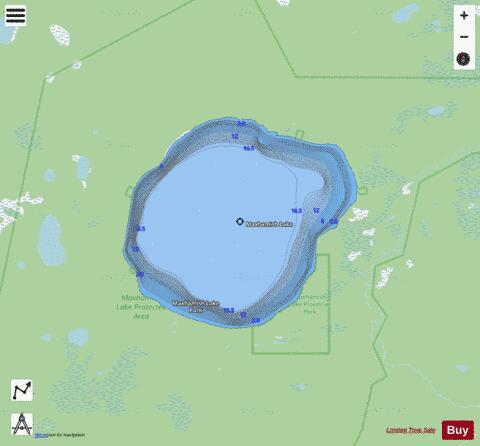 Maxhamish Lake depth contour Map - i-Boating App - Streets