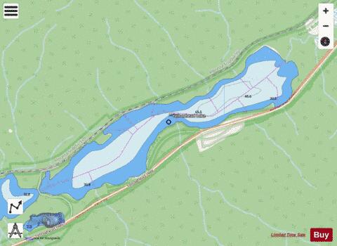 Yellowhead Lake depth contour Map - i-Boating App - Streets