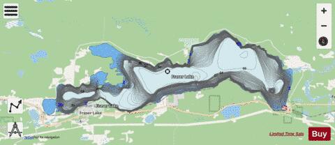 Fraser Lake depth contour Map - i-Boating App - Streets